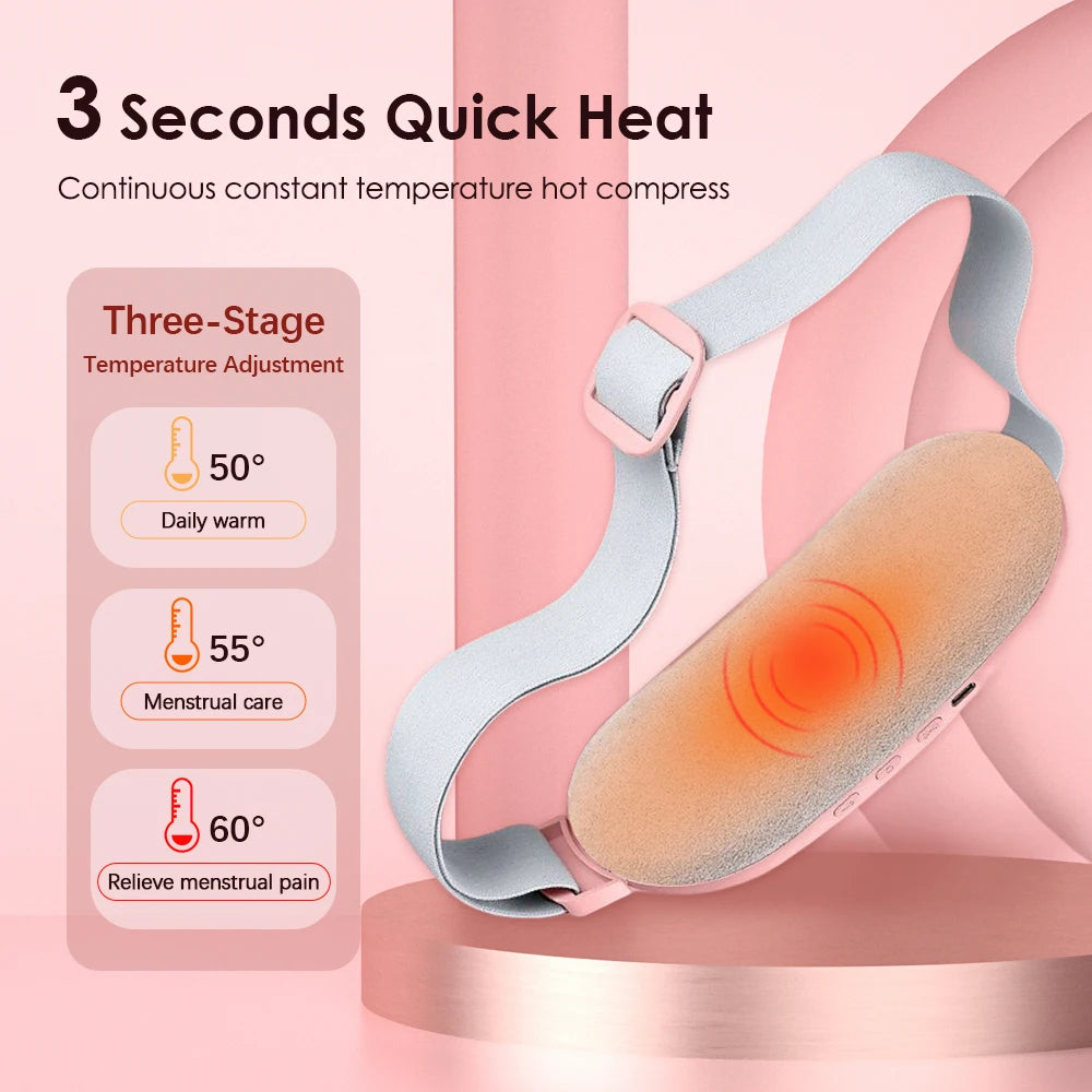 Menstruatie warmteband en massage apparaat, pijnverlichting door 3 warmtestanden en trilfunctie!!